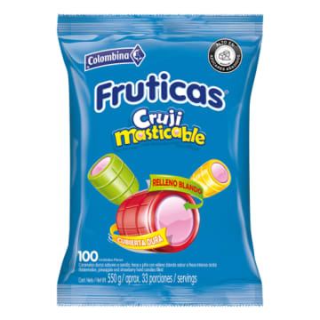 CONFITE FRUTICAS CRUJIENTES MASTICABLES 100 UNDS x 16