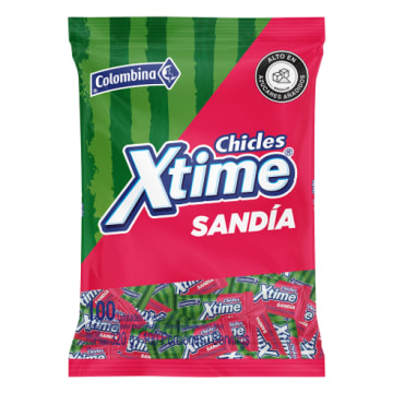 CHICLE XTIME SANDIA BOLSA 100 UNDS
