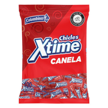 CHICLE XTIME CANELA BOLSA 100 UNDS