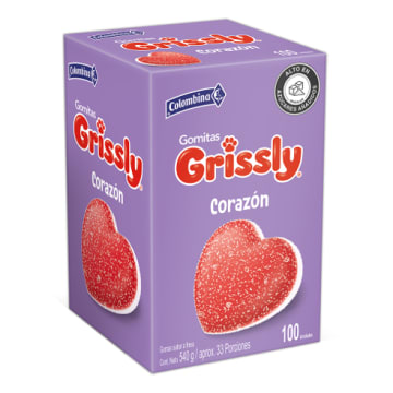 GOMAS GRISSLY CORAZON PLEGADIZA 100 UNDS EI x 8