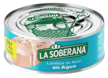 ATUN SOBERANA LOMITOS AGUA ETQ AZUL 140 GRS