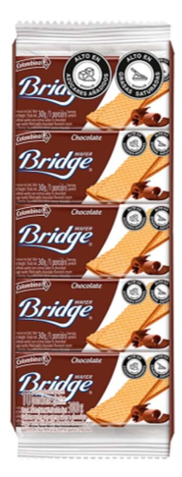 GALLETA WAFFER BRIDGE CHOCOLATE 10 UNDS x 24