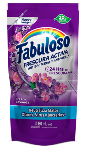 LIMPIADOR FABULOSO ANTIBACTERIAL LAVANDA 180 ML