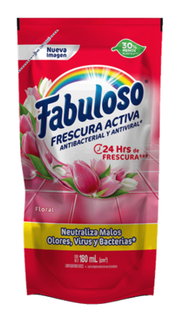 LIMPIADOR FABULOSO ANTIBACTERIAL FLORAL 180 ML x 72