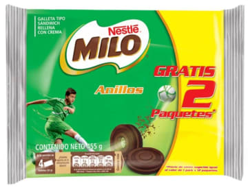 GALLETA MILO ANILLOS 455 GRS (4) PAGUE 12 LLEVE 14 UND x 24