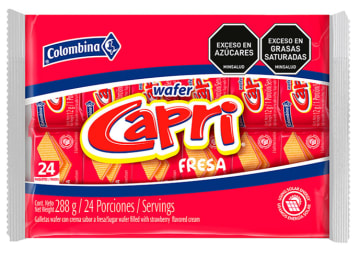 GALLETA WAFFER CAPRI FRESA 24 UNDS x 24