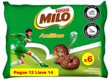 GALLETA MILO ANILLOS 681,8 GRS (6) PAGUE 12 LLEVE 14 UN x 24