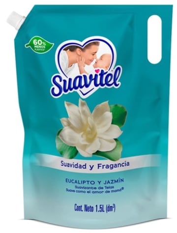 SUAVIZANTE SUAVITEL EUCALIPTO Y JAZMIN DOYPACK 1500 ML x 8