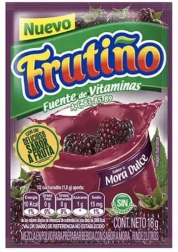 REFRESCO FRUTIÑO 2 LITROS MORA DULCE 20 SOBRES