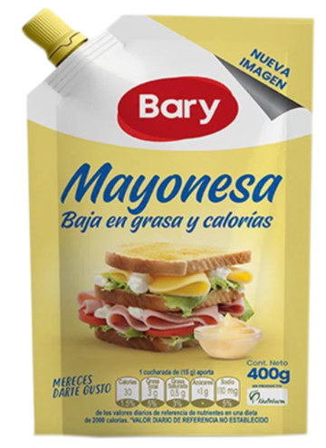 MAYONESA BARY DOYPACK CON VALVULA 380 GRS