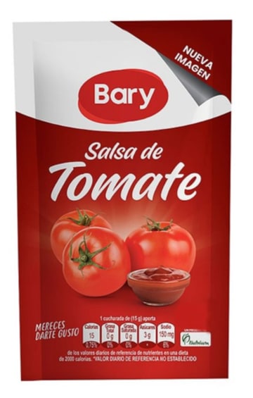 SALSA TOMATE BARY DOYPACK SIN VALVULA 110 GRS x 24