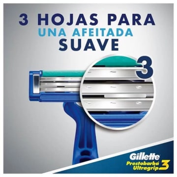 MAQUINA PRESTOBARBA ULTRAGRIP 3 HOJAS x 12