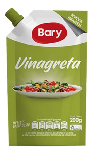 VINAGRETA BARY DOYPACK CON VALVULA 200 GRS