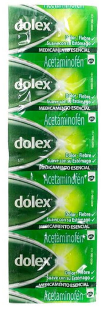 DOLEX ACETAMINOFEN 500 MG x 20 TABLETAS (BAG)