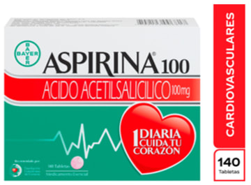 ASPIRINA 100 MG x 140 TABLETAS (PLEGADIZA)