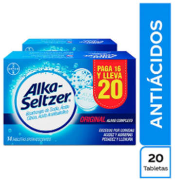 ALKASELTZER (PAGUE 16 LLEVE 20 TABLETAS) (PLEGADIZA)