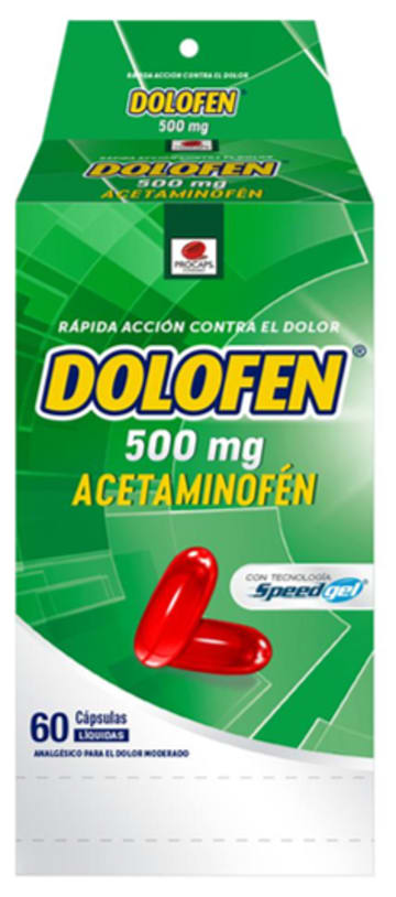 DOLOFEN ACETAMINOFEN 500 MG x 12 CAPSULAS LIQUIDAS (BAG)