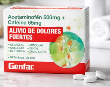 ACETAMINOFEN FORTE GENFAR x 48 TABLETAS (PLEGADIZA)
