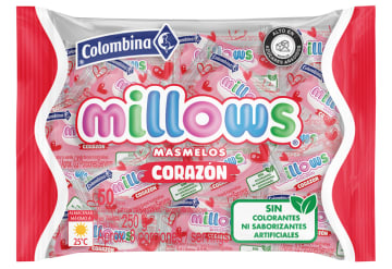 MASMELOS MILLOWS CORAZON EI 50 UNDS x 8
