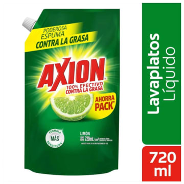 LAVAPLATOS AXION LIQUIDO LIMON DOYPACK 720 ML x 16
