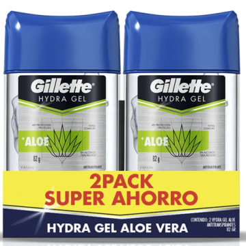DESODORANTE GILLETE GEL HYDRA GEL ALOE 82 GRS x 2 $ESP