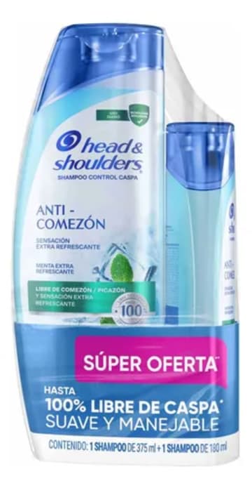 CHAMPU H&S MENTA ANTICOMEZON 375 ML + 180 ML x 10