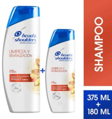 CHAMPU H&S REVITALIZACION AC DE ARGAN 375 ML + 180 ML x 10