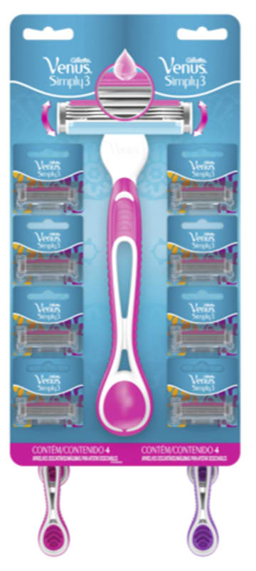 MAQUINA GILLETE SIMPLY VENUS 3 HOJAS x 8 UNDS