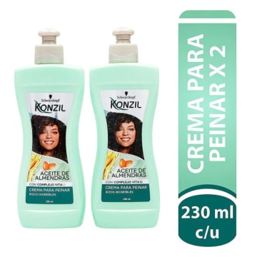 CREMA PARA PEINAR KONZIL ALMENDRAS 230 ML x 2 $ESP