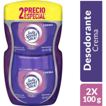 DESODORANTE LADY STICK CREMA TALC POTE (100 GRS x 2 $ESP)