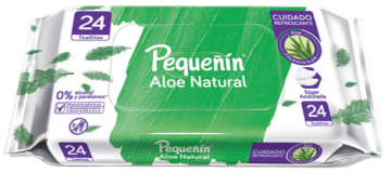 TOALLITAS PEQUEÑIN ALOE NATURAL 24 UNDS x 24