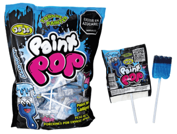 CHUPETA BROCHA PAINT POP AZUL 50 UNDS x 24 BOLSAS
