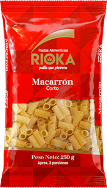 PASTA RIOKA MACARRON CORTO 250 GRS