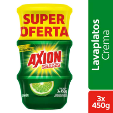 LAVAPLATOS AXION COCA LIMON 450 GRS x 3 $ ESPECIAL