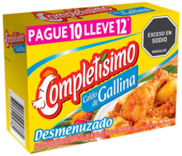 CALDO COMPLETISIMO DESMENUZADO GALLINA 12 SOBRES x 72