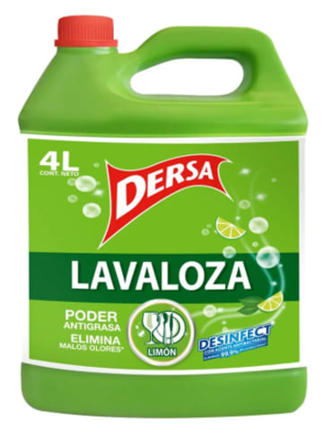 LAVAPLATOS DERSA LIQUIDO LIMON GARRAFA 4000 ML