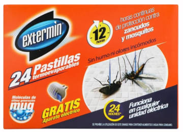 INSECTICIDA EXTERMIN TERMOEVAPORADORAS 24 PAST + UNIDAD x 12