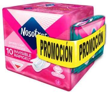 TOALLA NOSOTRAS INVISIBLE RAPIGEL 10 + 5 PRLARGOS