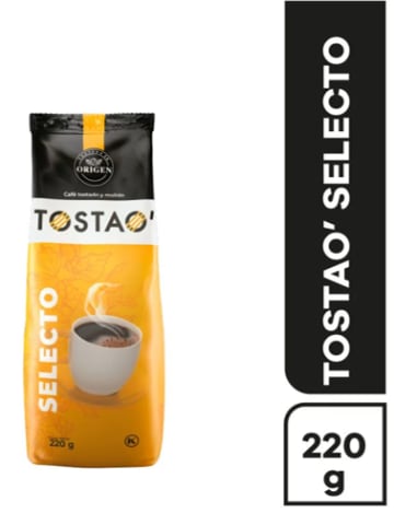 CAFE TOSTAO SELECTO TOSTADO Y MOLIDO 220 GRS