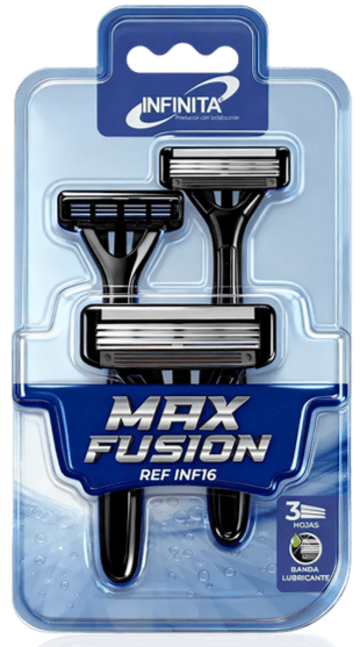MAQUINA DE AFEITAR INFINITA MAX FUSION MEN INF16 x 2 UN x 12
