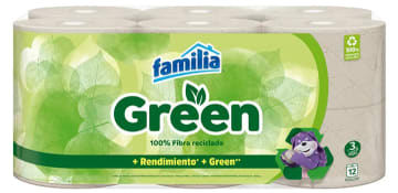 PAPEL FAMILIA GREEN TRIPLE HOJA 12 ROLLOS x 4