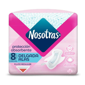 TOALLA NOSOTRAS DELGADA ALAS 8 UNDS