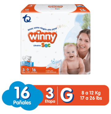 PAÑAL WINNY ULTRATRIM SEC ROJO E3 16 UNDS