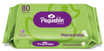 TOALLITAS HUMEDAS PEQUEÑIN MANZANILLA 80 UNDS (NP)