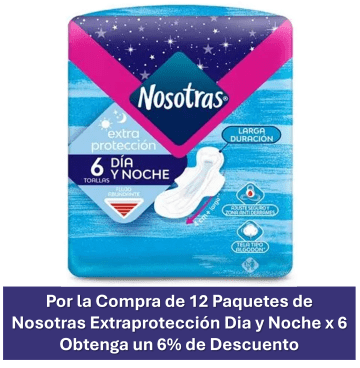 COMBO NOSOTRAS 12 EXTRAPROTECCION DIA NOCHE x 6 (6% DCTO)