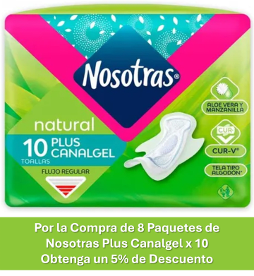 COMBO NOSOTRAS 8 PAQ CANALGEL x 10 UNDS (5% DESCUENTO)