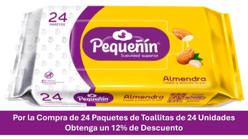 COMBO 24 TOALLITAS PEQUEÑIN ALMENDRAS 24 UNDS (12% DCTO)