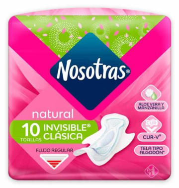 TOALLA NOSOTRAS INVISIBLE CLASICA TELA 10 UNDS x 24