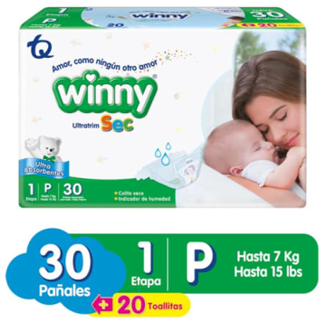 PAÑAL WINNY ULTRATRIM SEC VERDE E1 30 UNDS
