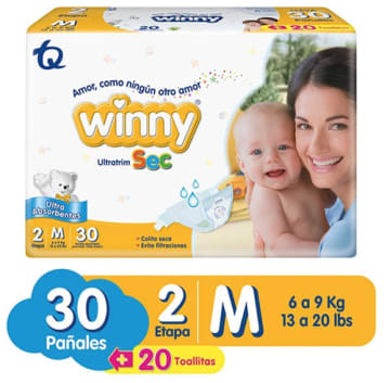 PAÑAL WINNY ULTRATRIM SEC AMARILLO E2 30 UNDS